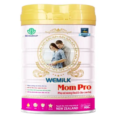 Sữa bột dinh dưỡng dành cho Mẹ mang thai và cho con bú, Wemilk Mom Pro 900gr, ngăn ngừa Táo bón